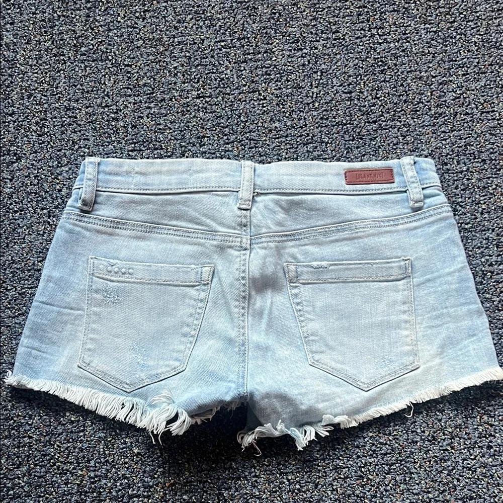Blank NYC Light Wash Denim Frayed Hem Shorts - Picture 2 of 2